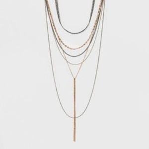 Women's Choker Necklace with Metallic Fabric